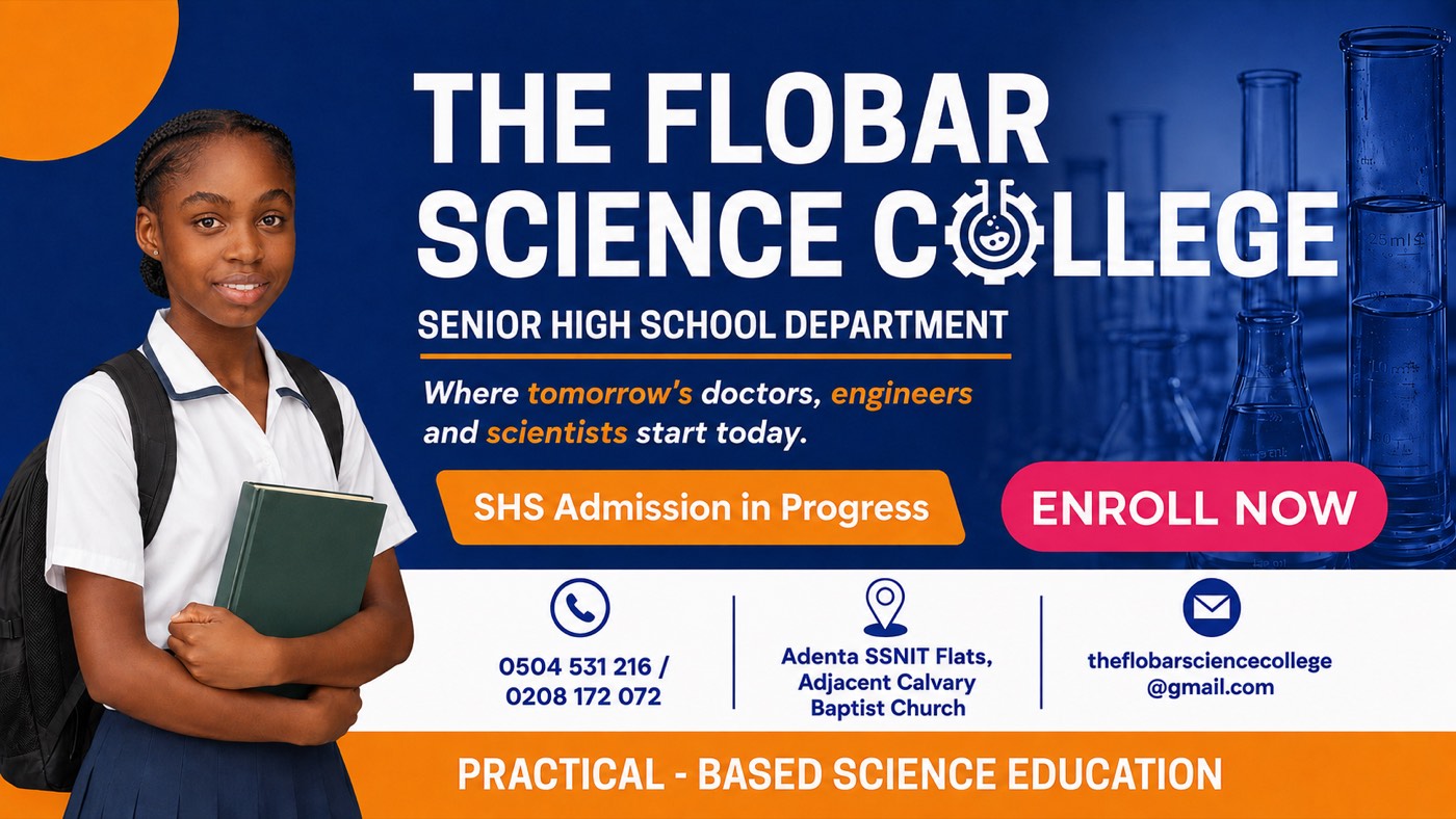 Flobar Science College digital ad, landscape format